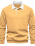 Men’s quarter button collared neck long sleeve polo — stylish casual shirt with soft fabric and classic fit