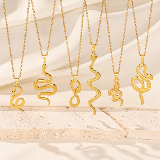 Unisex Stainless Steel Snake Chain Pendant Necklace