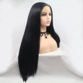 13*3" Lace Front Wigs Synthetic Long Straight 24" 130% Density - FasionByMatteo