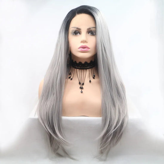 13*3" Lace Front Wigs Synthetic Long Straight 24" 130% Density - FasionByMatteo