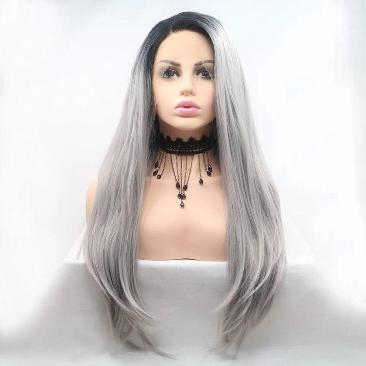 13*3" Lace Front Wigs Synthetic Long Straight 24" 130% Density - FasionByMatteo