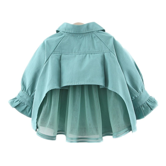 Girls Mid-length Casual Cute Windbreaker Jacket