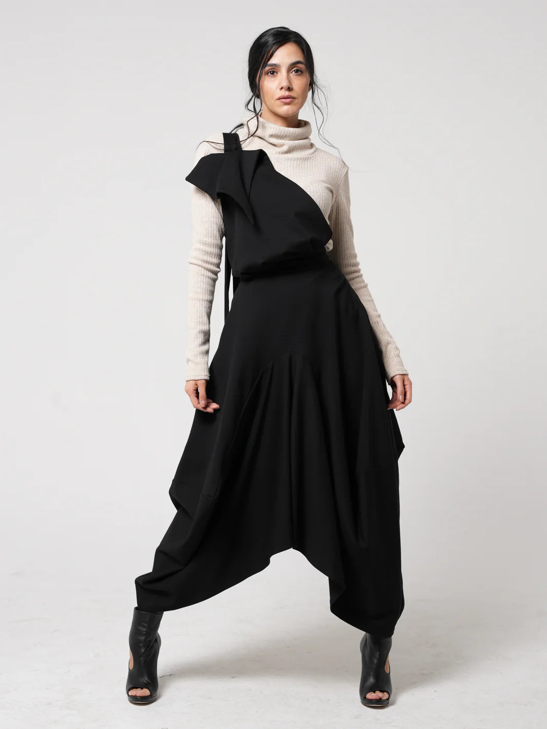 Extravagant Pinafore Skirt in Black