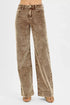 RISEN high rise wide leg corduroy jeans front view — soft brown women’s pants for fall style