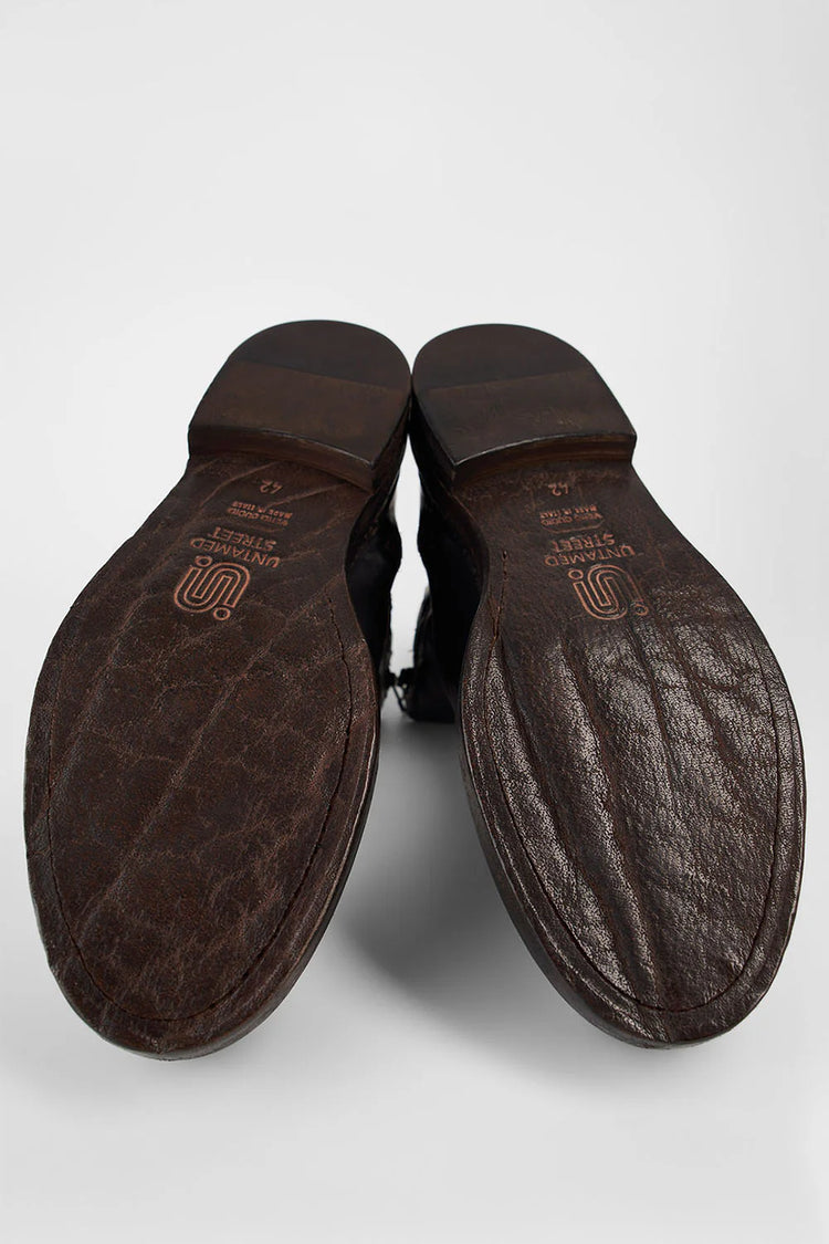 YALE Matte-Black Welted Oxford Lace up Boots.