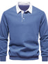 Men’s quarter button collared neck long sleeve polo — stylish casual shirt with soft fabric and classic fit