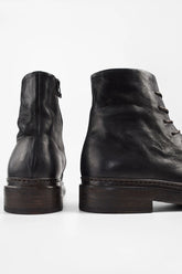 YALE Matte-Black Welted Oxford Lace up Boots.