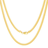18K Real Yellow Gold Solid Miami Cuban Link 2.7Mm Chain Necklace (16"-30") Italian Jewelry for Men & Women