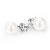 4.00 CTTW 18K Gold Genuine Cultured Pearl Earring in 18K White Gold Plated
