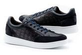 Carson Alligator Grain Sneakers - Midnight