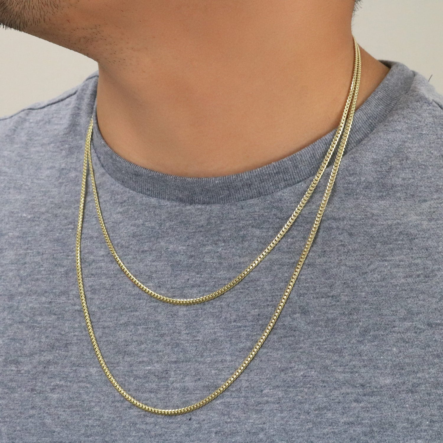 18K Real Yellow Gold Solid Miami Cuban Link 2.7Mm Chain Necklace (16"-30") Italian Jewelry for Men & Women