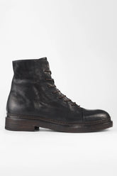 YALE Matte-Black Welted Oxford Lace up Boots.