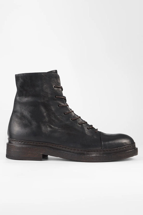 YALE Matte-Black Welted Oxford Lace up Boots.