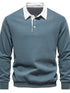 Men’s quarter button collared neck long sleeve polo — stylish casual shirt with soft fabric and classic fit