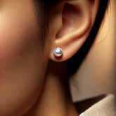 4.00 CTTW 18K Gold Genuine Cultured Pearl Earring in 18K White Gold Plated