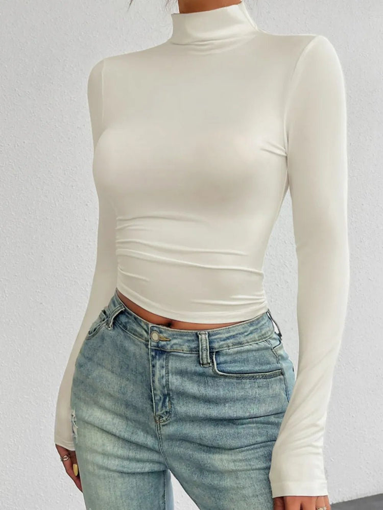 Devine Mock Neck Long Sleeve T-Shirt for Adult women - FasionByMatteo