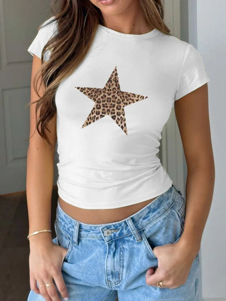Devine Star Round Neck Short Sleeve T-Shirt for Adult women - FasionByMatteo