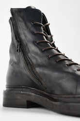 YALE Matte-Black Welted Oxford Lace up Boots.
