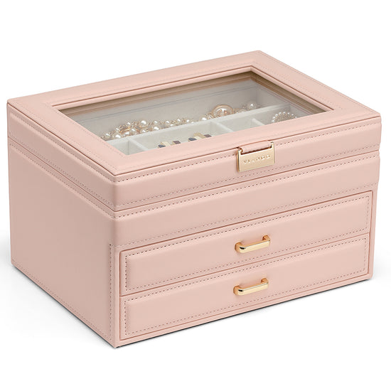 Large Capacity Leather Jewellery Storage Box