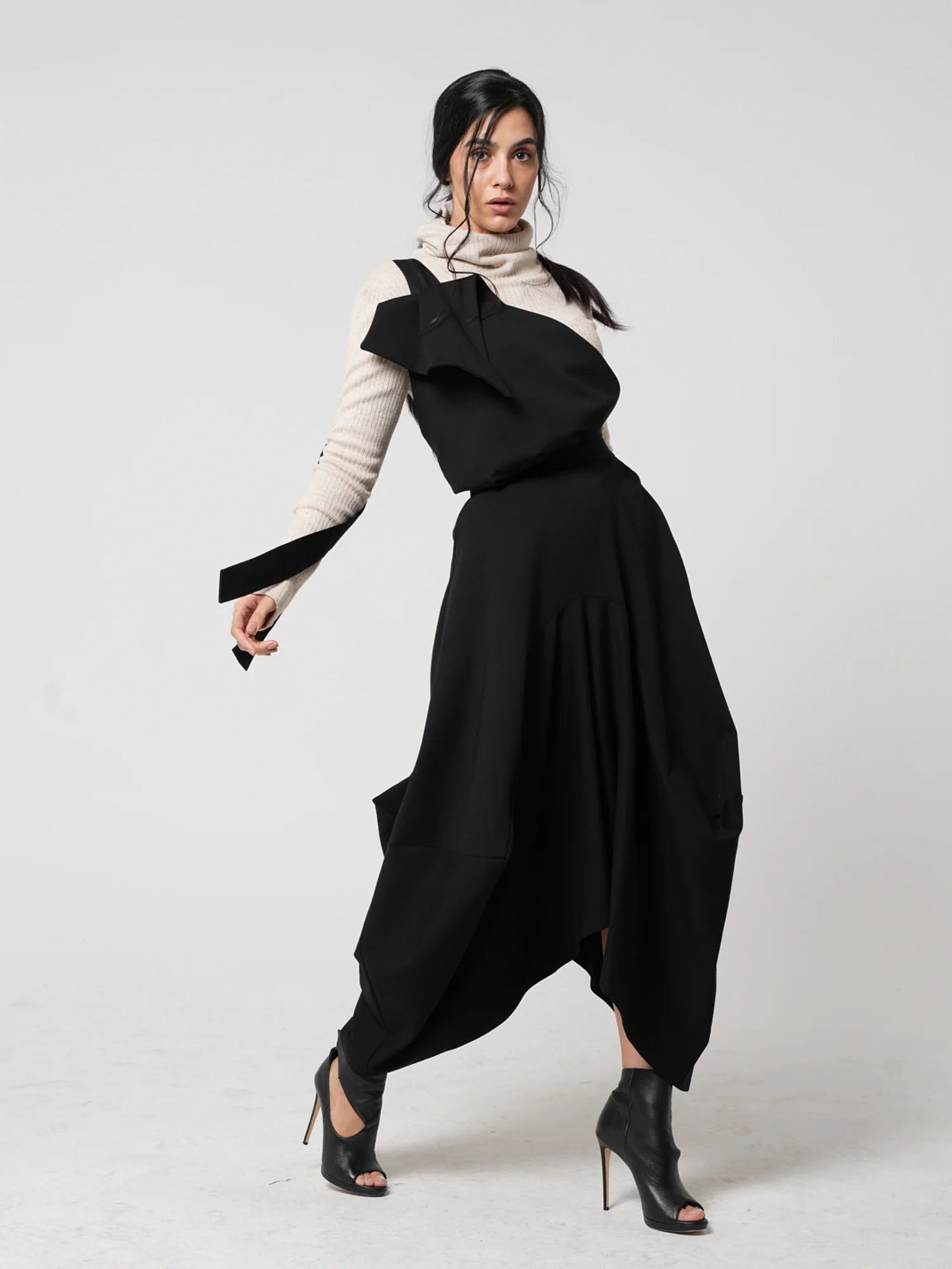 Extravagant Pinafore Skirt in Black