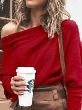 Full Size One - Shoulder Ribbed Sweater Plus Size for Adult women - FasionByMatteo