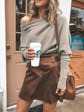 Full Size One - Shoulder Ribbed Sweater Plus Size for Adult women - FasionByMatteo