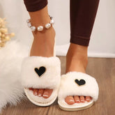 Heart Open Toe Flats Slippers for Adult women - FasionByMatteo