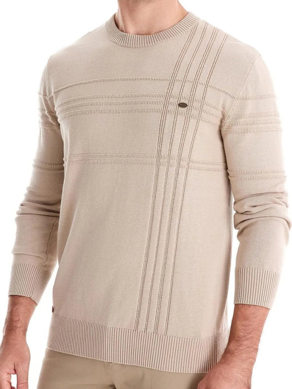 Men's Round Neck Striped Sweater - FasionByMatteo