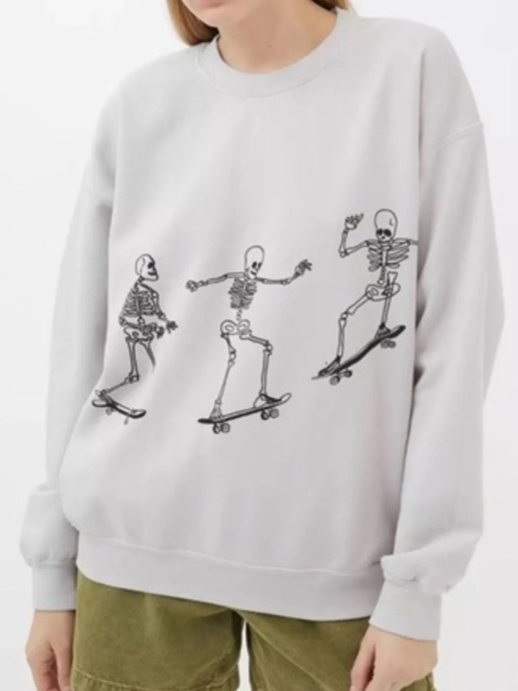 Skeleton Graphic Oversized Sweatshirt for Adult women - FasionByMatteo