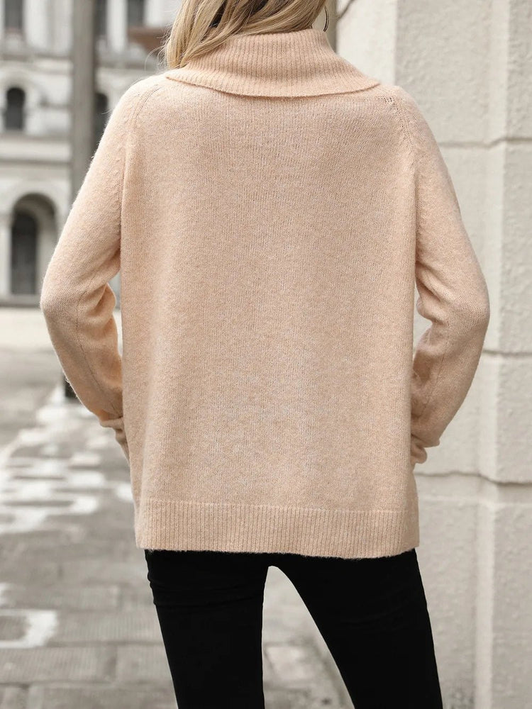 Turtleneck Long Sleeve Sweater for Adult women - FasionByMatteo