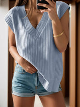 V - Neck Cap Sleeve Knit Vest for Adult women - FasionByMatteo