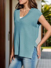 V - Neck Cap Sleeve Knit Vest for Adult women - FasionByMatteo