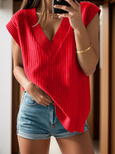 V - Neck Cap Sleeve Knit Vest for Adult women - FasionByMatteo